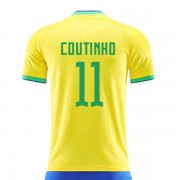 Camisetas De Futbol Selección Brasil Copa Mundial 2022 Philippe Coutinho 11 Primera Equipación..